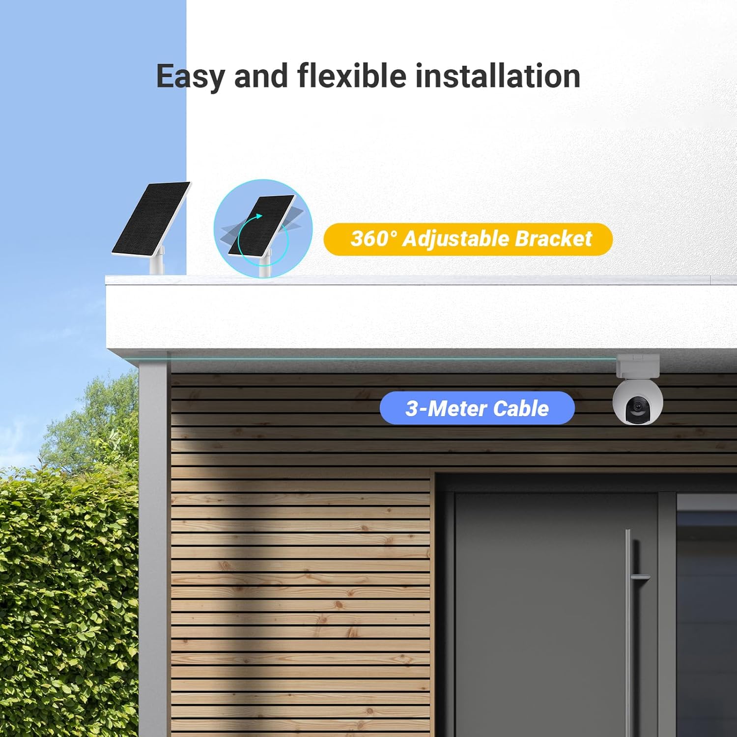 8W Solar Panel Security Camera Type C IP65 Outdoor