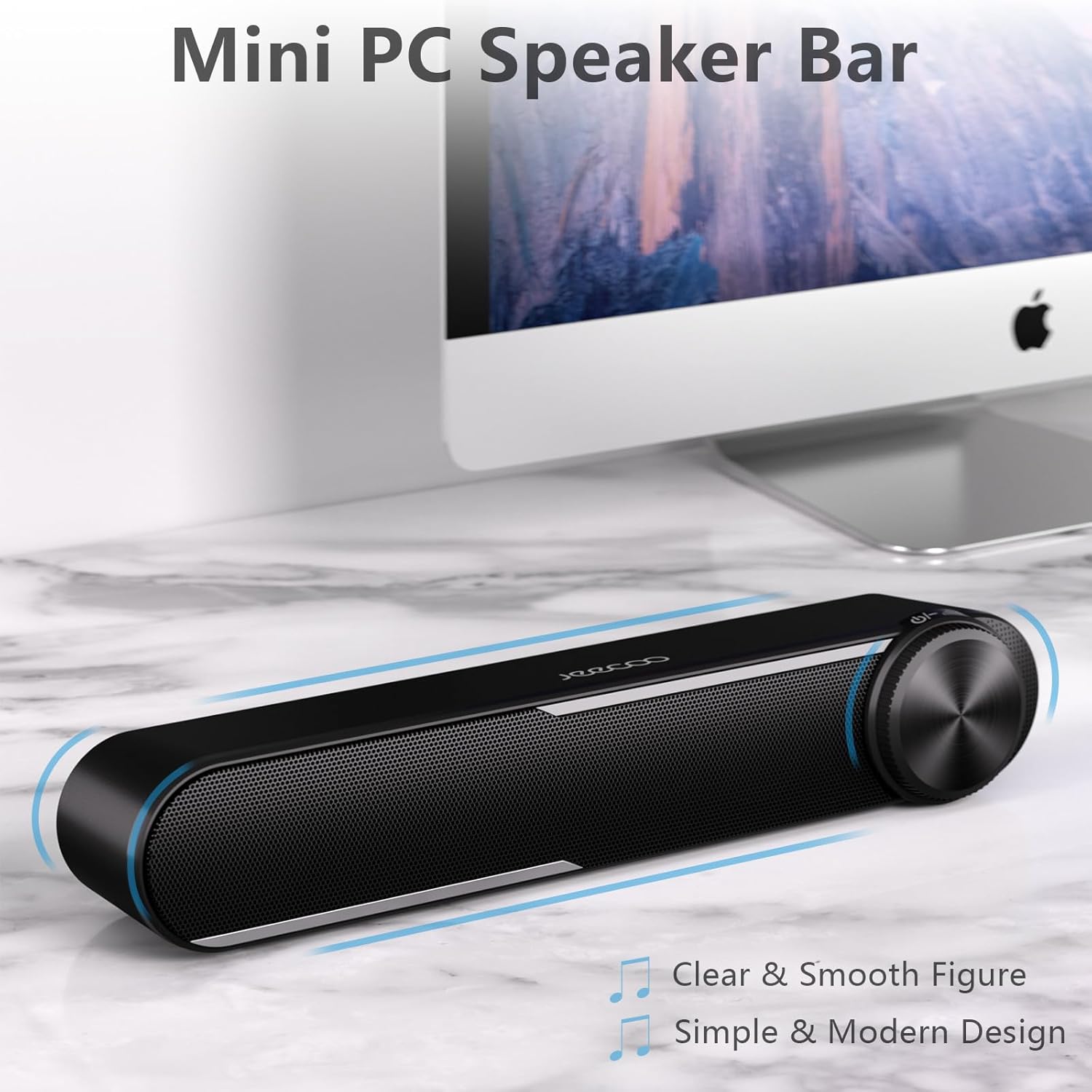 PC Soundbar Speaker USB Powered Stereo 3.5mm Desktop Audio