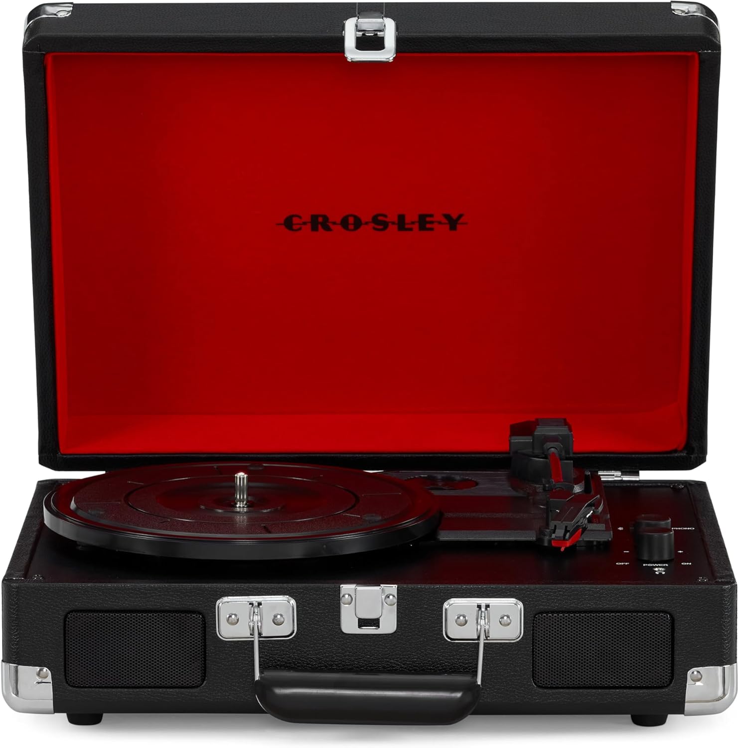 Portable Bluetooth Suitcase Record Player Black