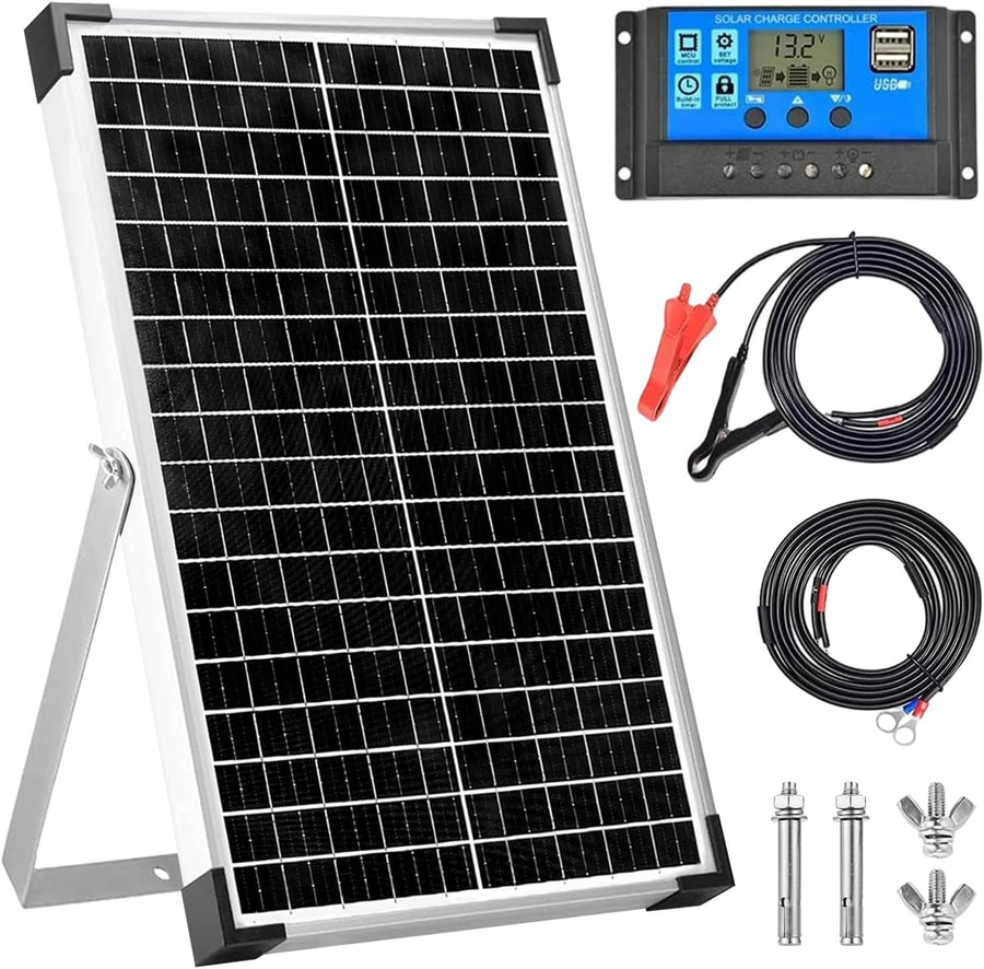 30W Solar Panel Kit 12V Battery Charger Maintainer PWM
