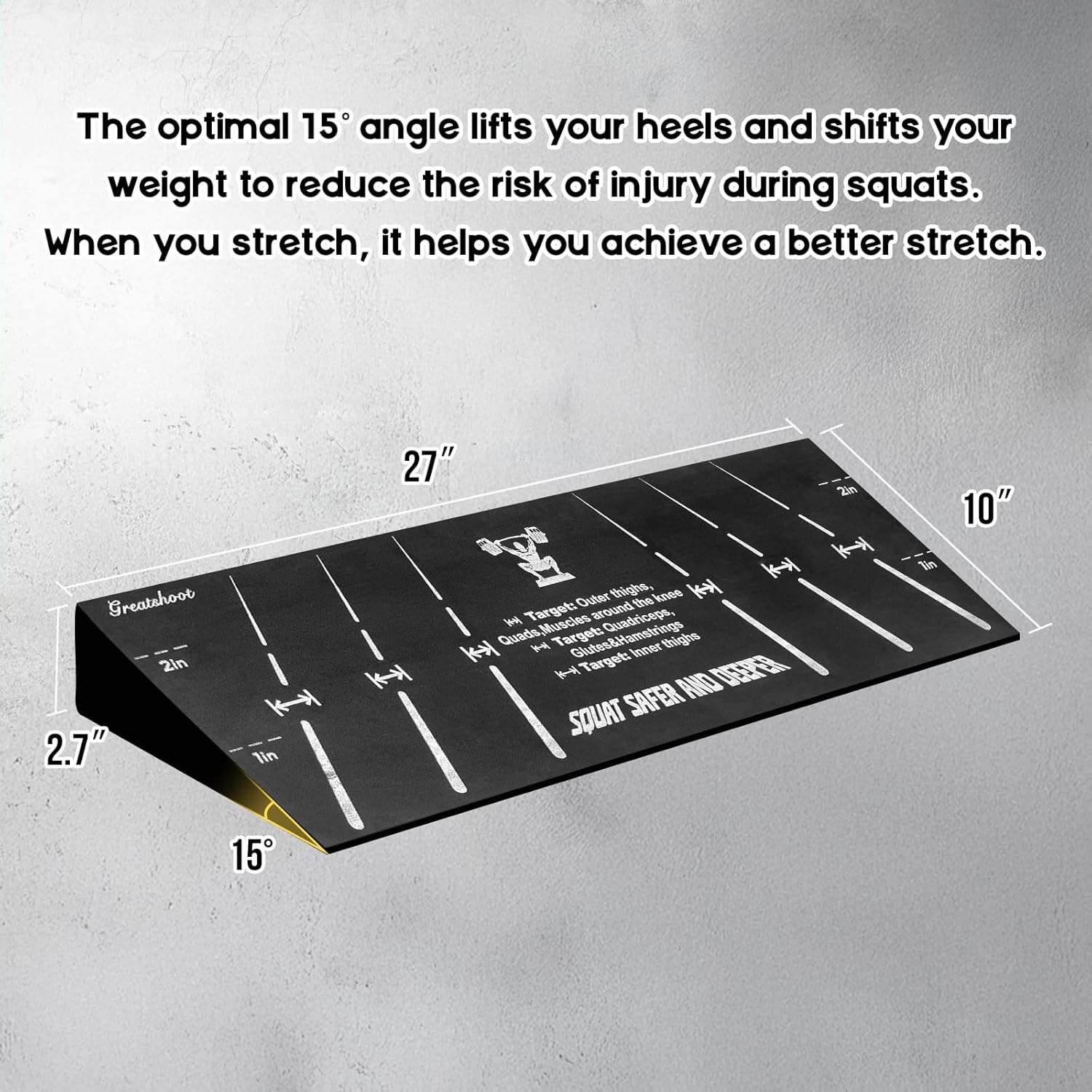 Squat Wedge Block Heel Elevated Slant Board for Squats Calf Stretch