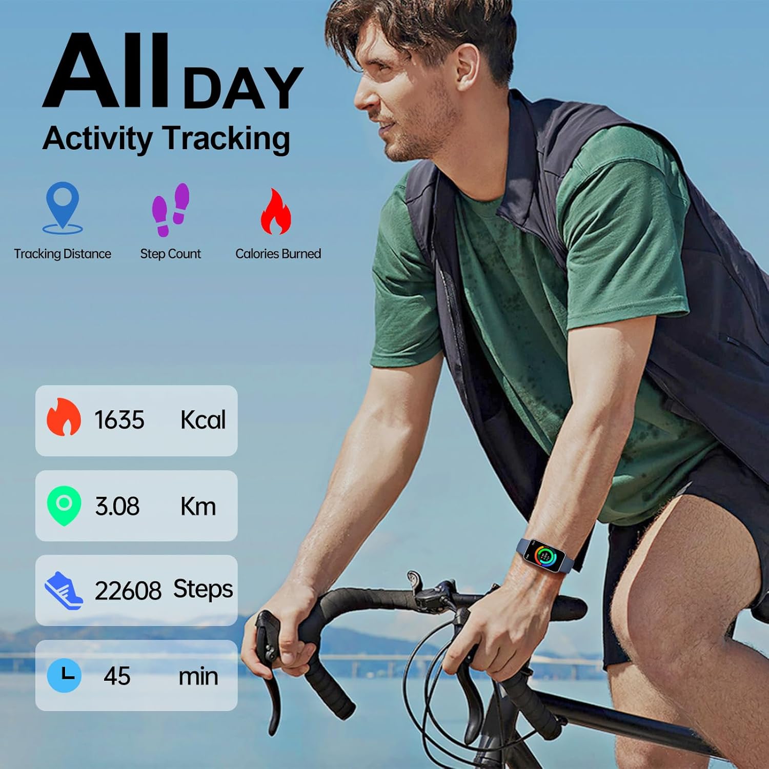 Fitness Tracker Bluetooth Calls Heart Sleep IP68