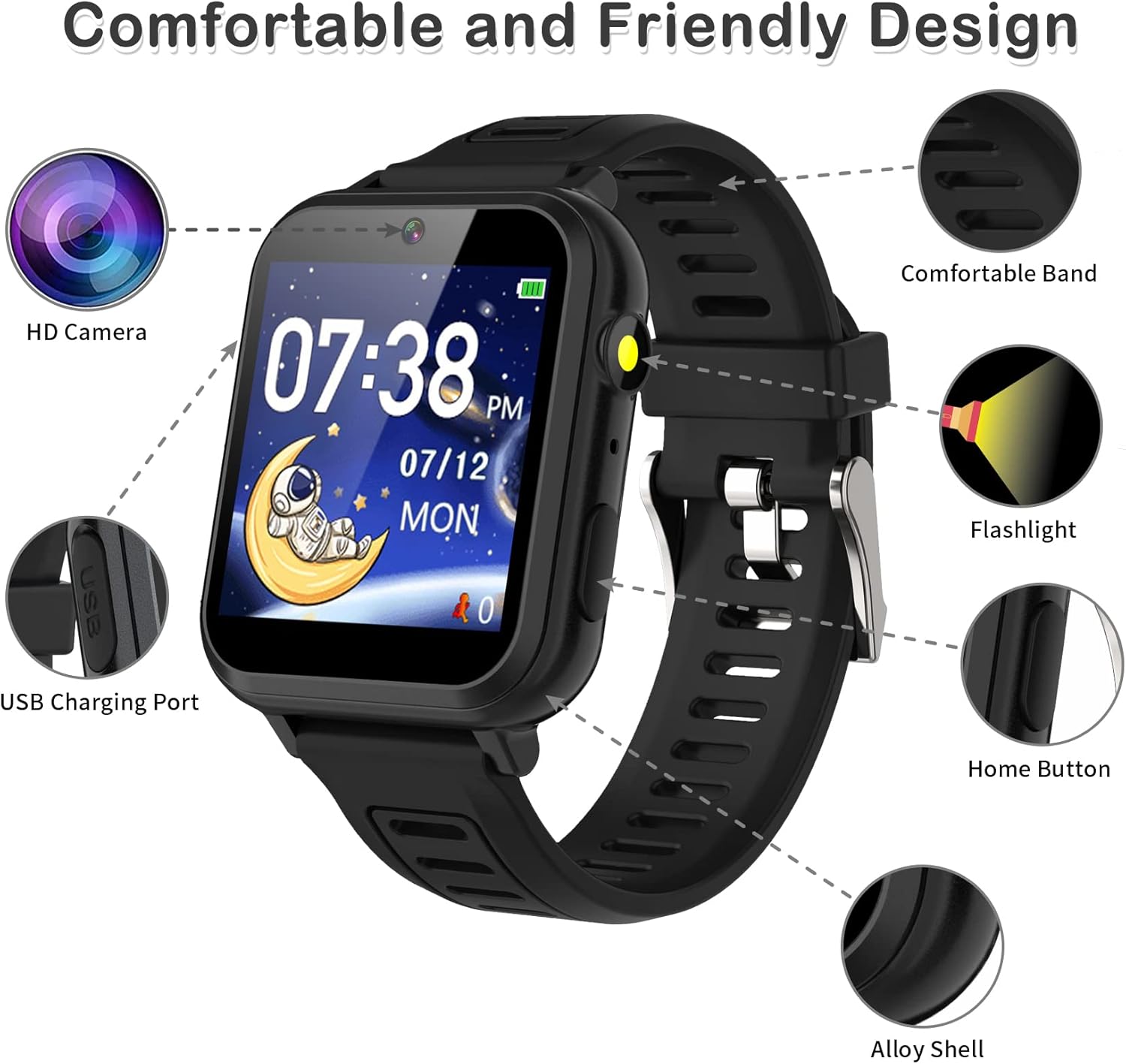 Kids Smart Watch Toy Camera Games Music Alarm Pedometer Watch