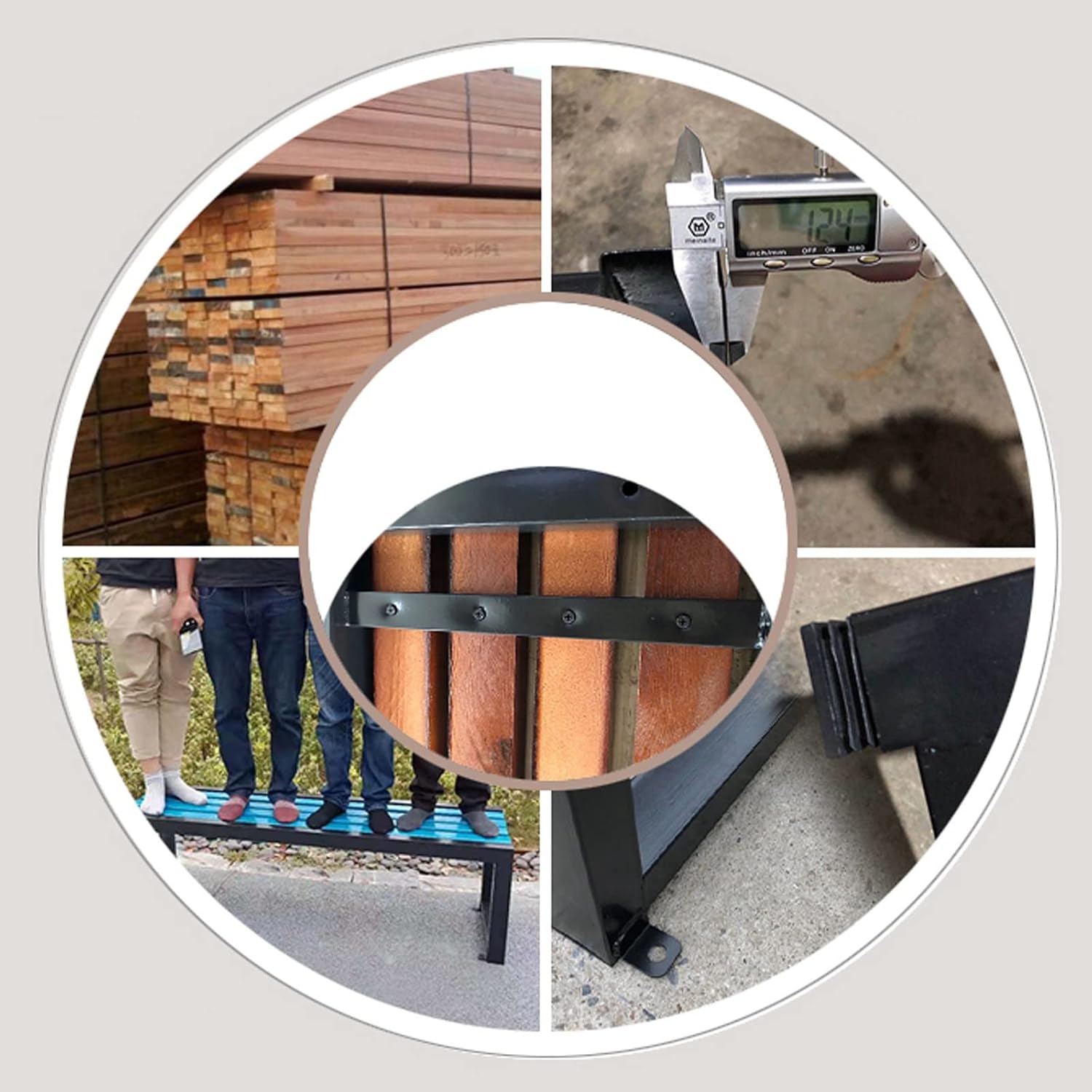 100cm Weatherproof Garden Bench Outdoor Patio Park Seat