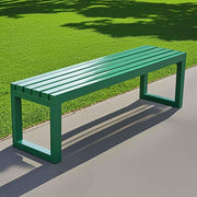 Metal Garden Bench 1m Backless Outdoor Park Patio Seat Green