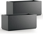 Set of 2 Large Garden Flower Box Planters 80L Weatherproof Anthracite
