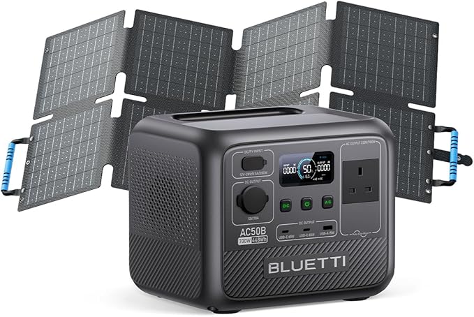 448Wh Solar Generator 700W Portable Power Station 60W Solar Panel