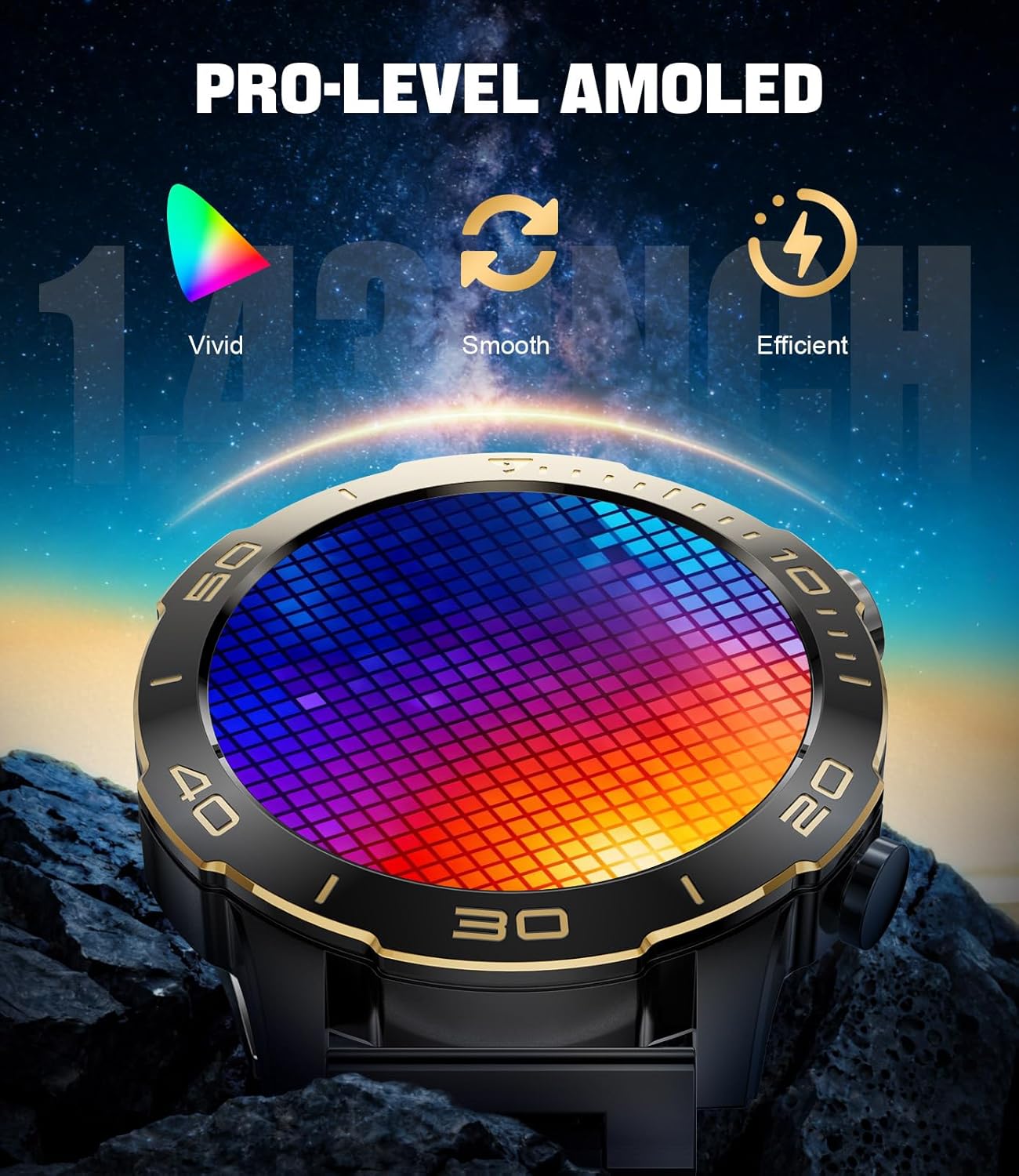 Mens AMOLED Smart Watch Bluetooth Call 170 Sport Modes