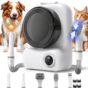 Dog Grooming Vacuum Dryer 15000Pa 3L Pet Hair Clipper Kit White