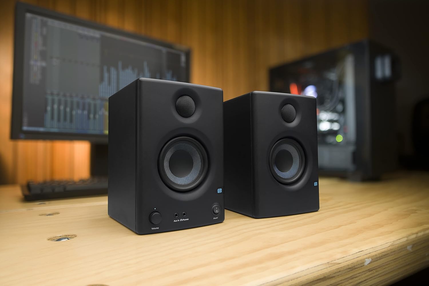 Powered Studio Monitor Speakers 3.5 Inch 50W Desktop Audio Pair