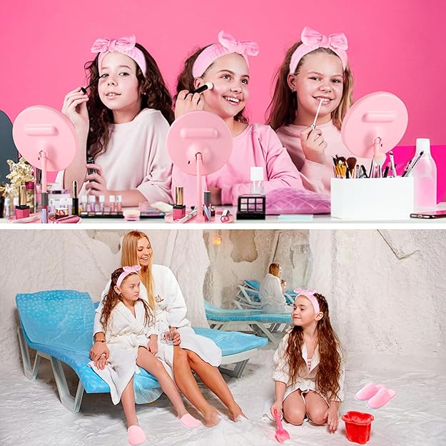 Kids Spa Party Supplies Set 24PCS Slippers Towels Headbands