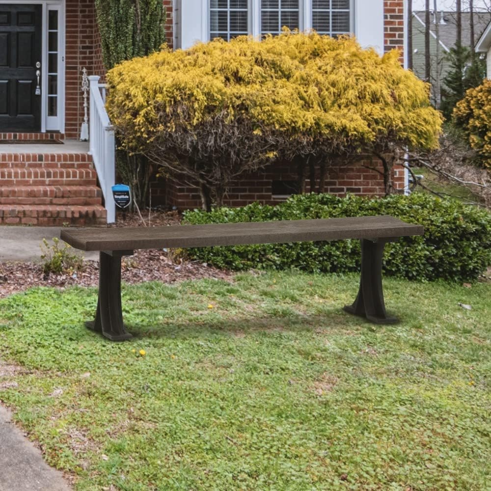 3 Seater Backless Garden Bench Recycled Plastic Outdoor Seat