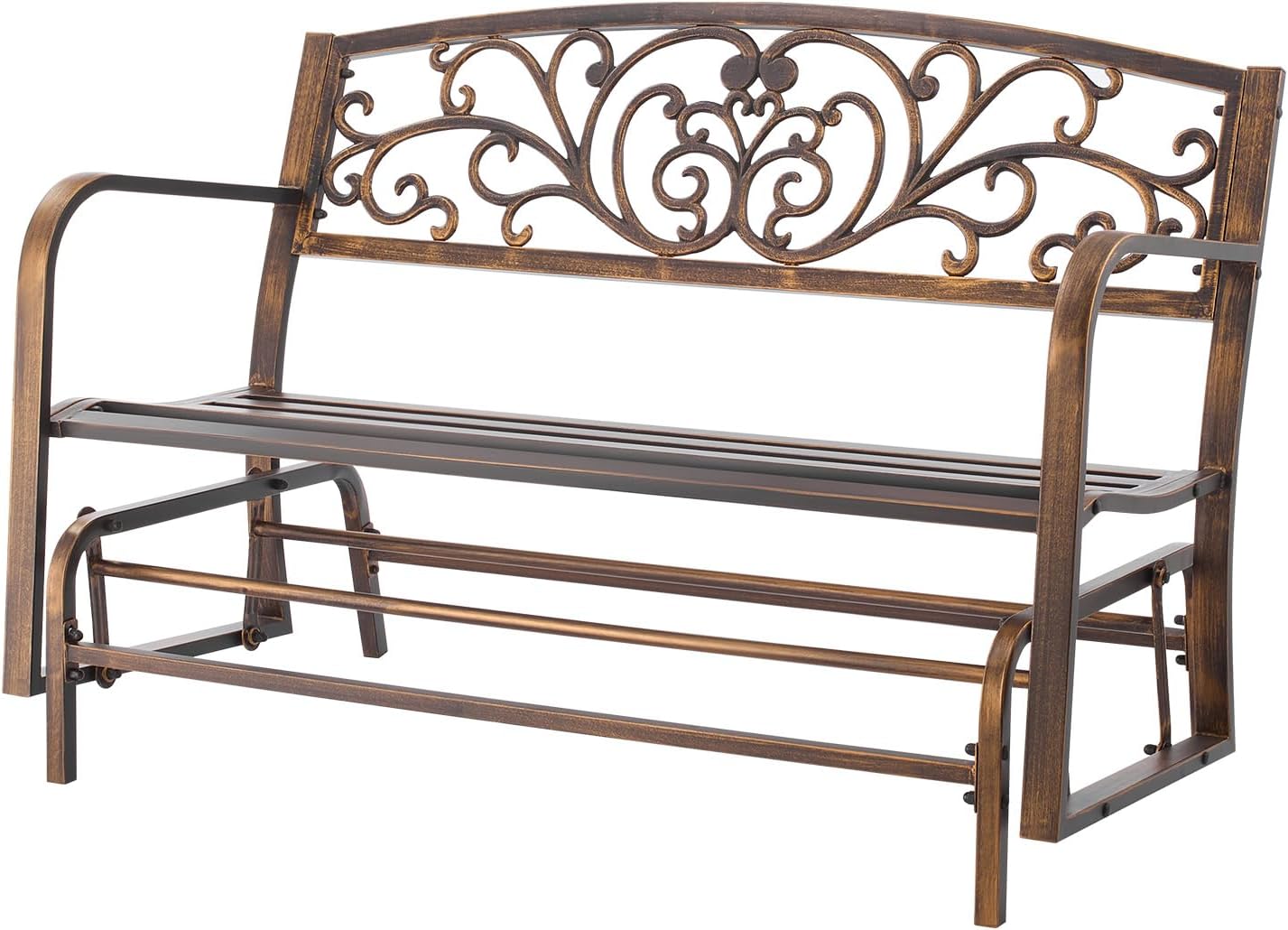 Metal Outdoor Glider Bench 2-3 Seater Patio Garden Rocking Seat