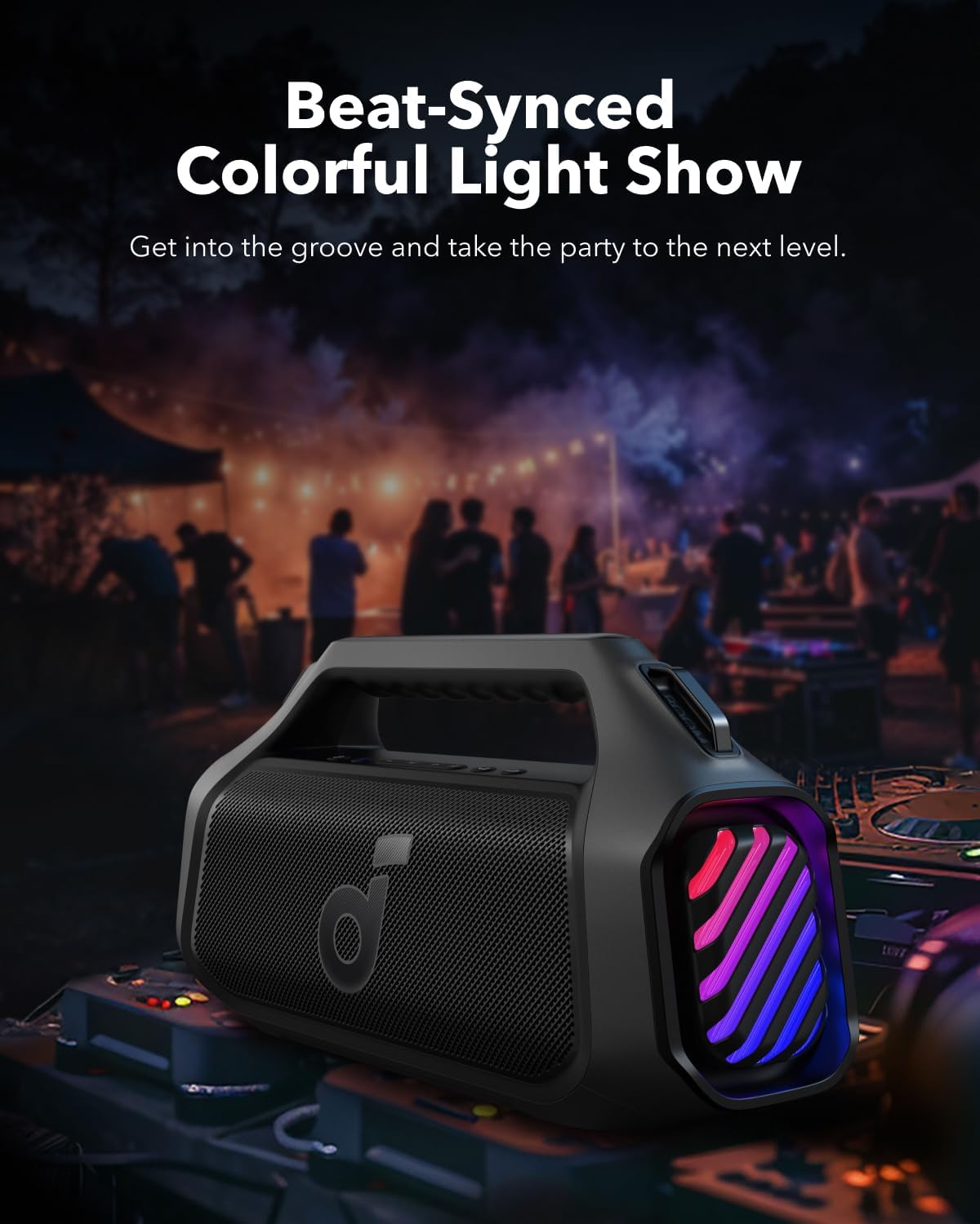 140W Portable Bluetooth Speaker Waterproof Bass RGB 20H