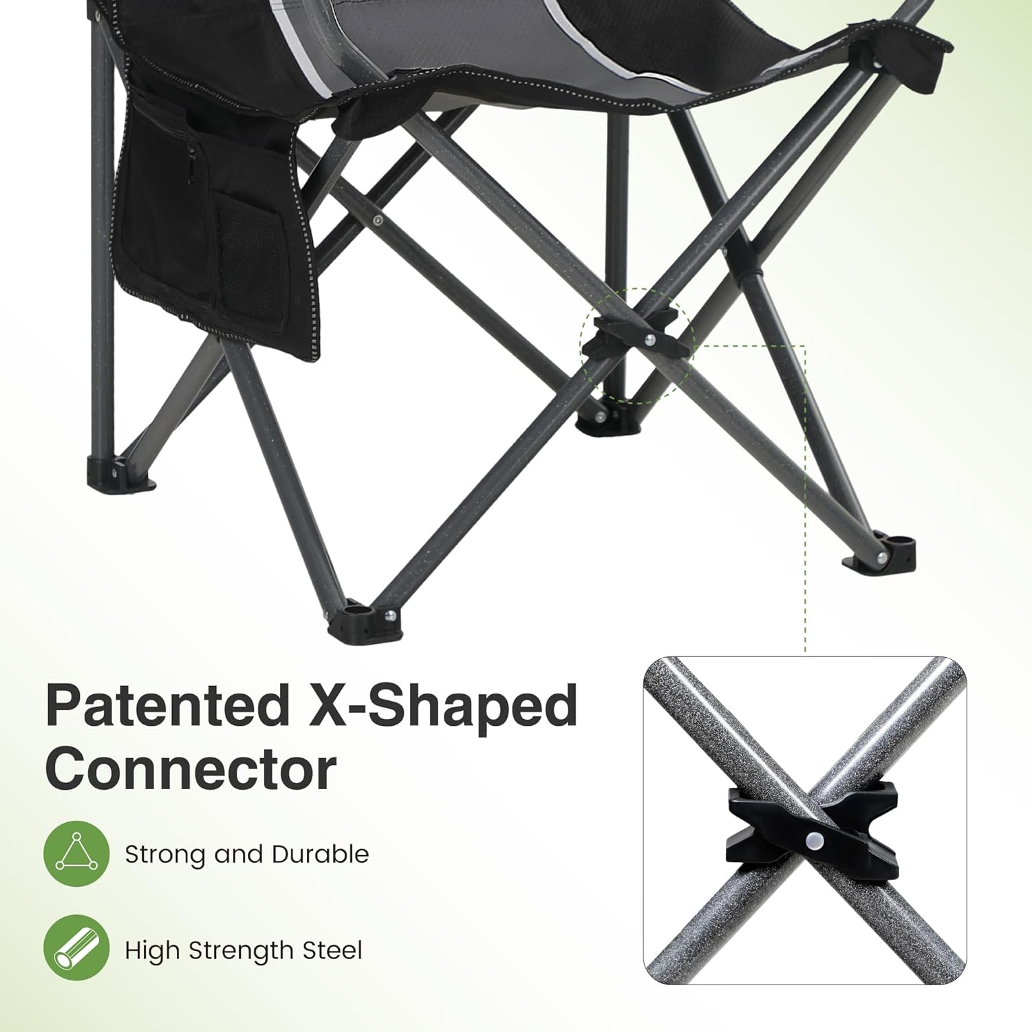 Set of 2 XL Folding Camping Chairs Heavy Duty 160KG