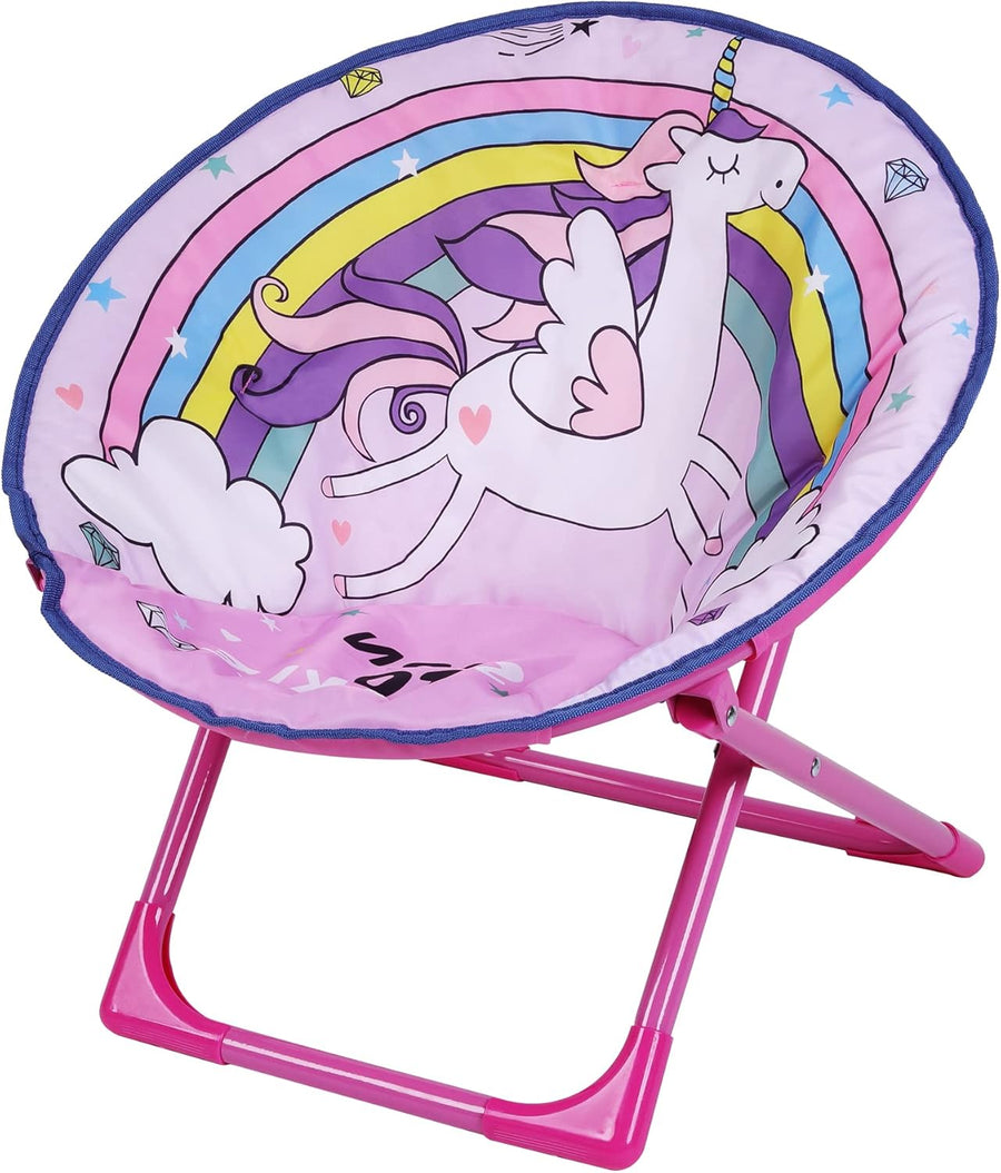 Pink Unicorn Kids Moon Chair Foldable Camping Seat
