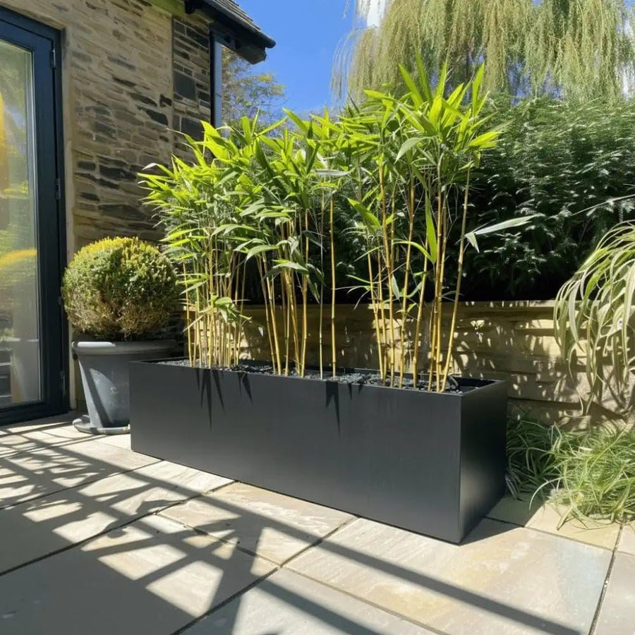 Zinc Galvanised Trough Planter 120cm Matte Black