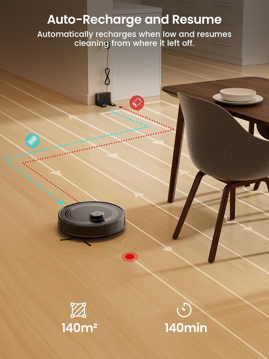 Robot Vacuum Mop 6000Pa LiDAR Mapping WiFi App Smart Auto Clean