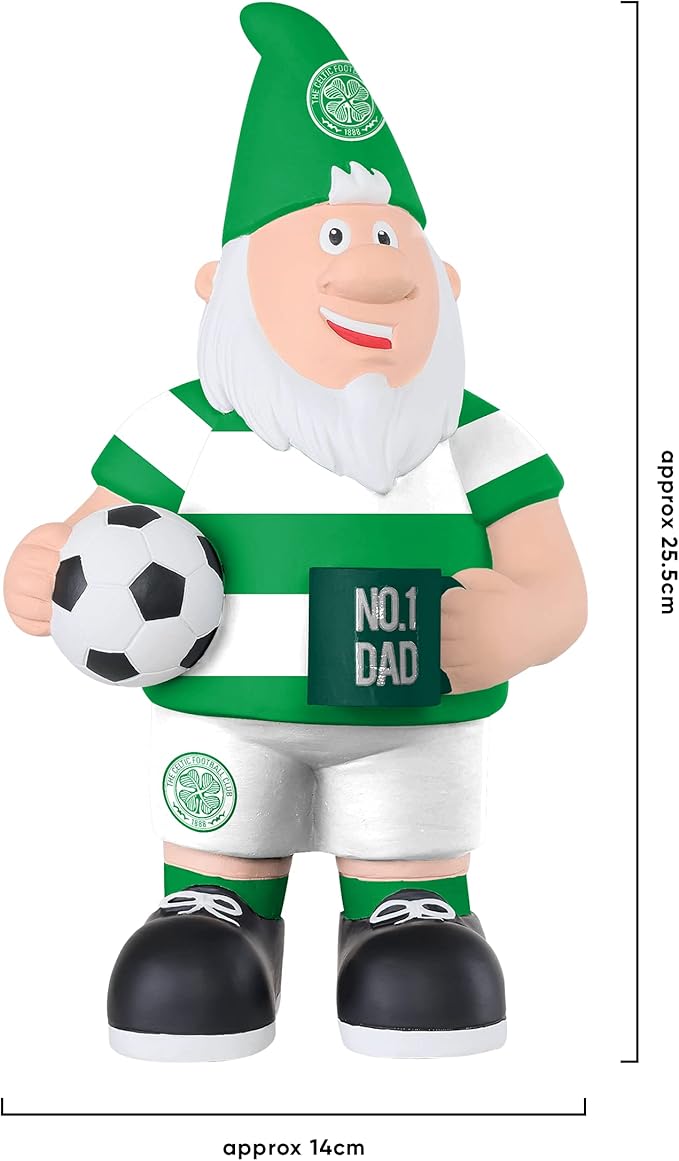 Football Fan Dad Gnome 25cm Hand Painted Garden Statue Gift