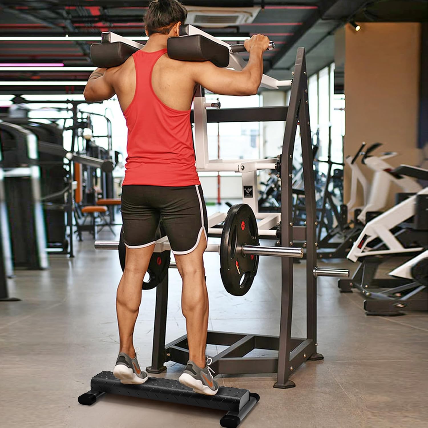 Calf Raise Bar Block Heavy Duty Squat Stretch Trainer 800lb
