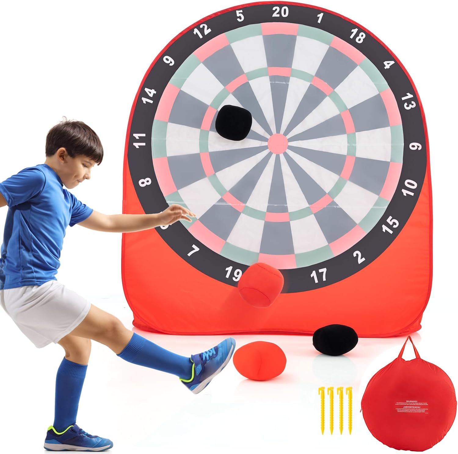 5ft Giant Dartboard Game Kids Outdoor Soccer Target Foldable Set