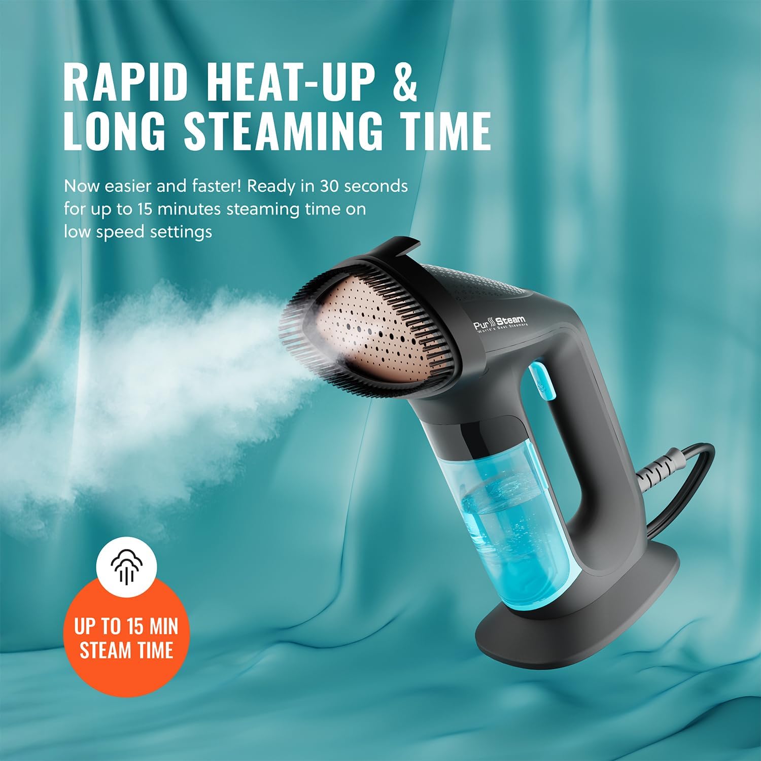 Handheld Garment Steamer Powerful Wrinkle Remover Fast Heat Portable