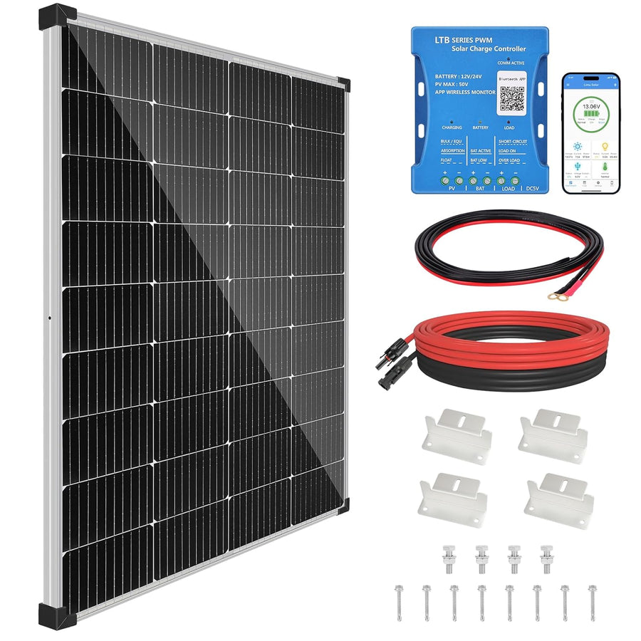 180W Solar Panel Kit Bluetooth 12V RV Boat Charger