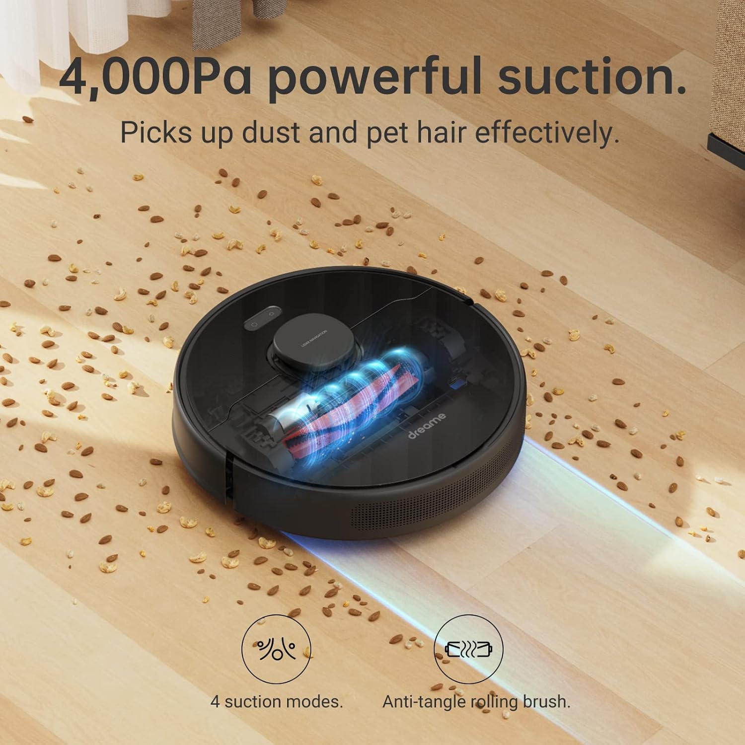 Robot Vacuum Mop 4000Pa LiDAR Mapping WiFi App Auto Clean