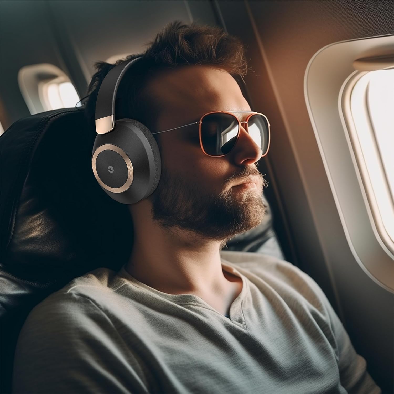 Wireless Noise Cancelling Over Ear Headphones 100Hr Battery Black