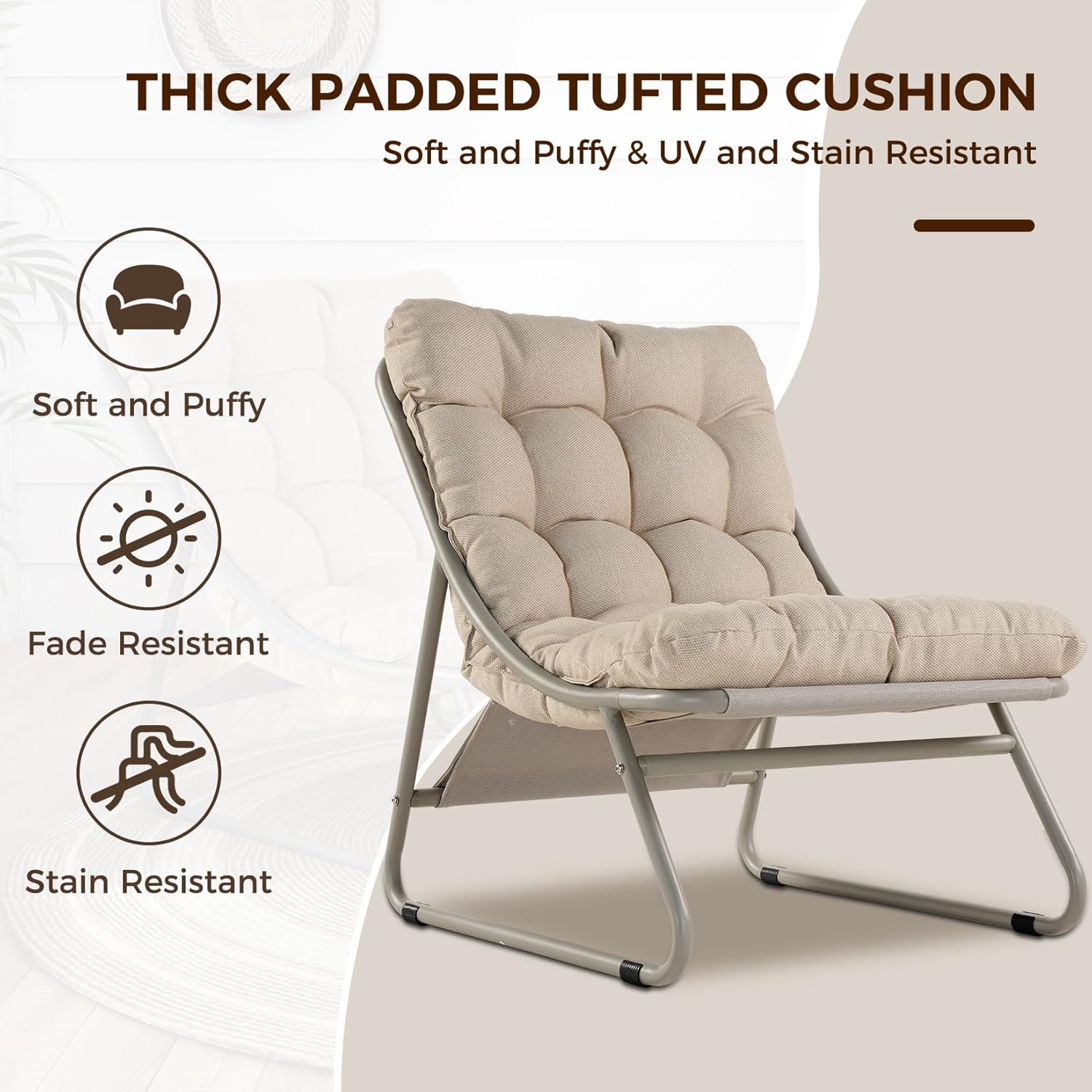 Reclining Garden Sun Lounger Chair Set with Footstool Table