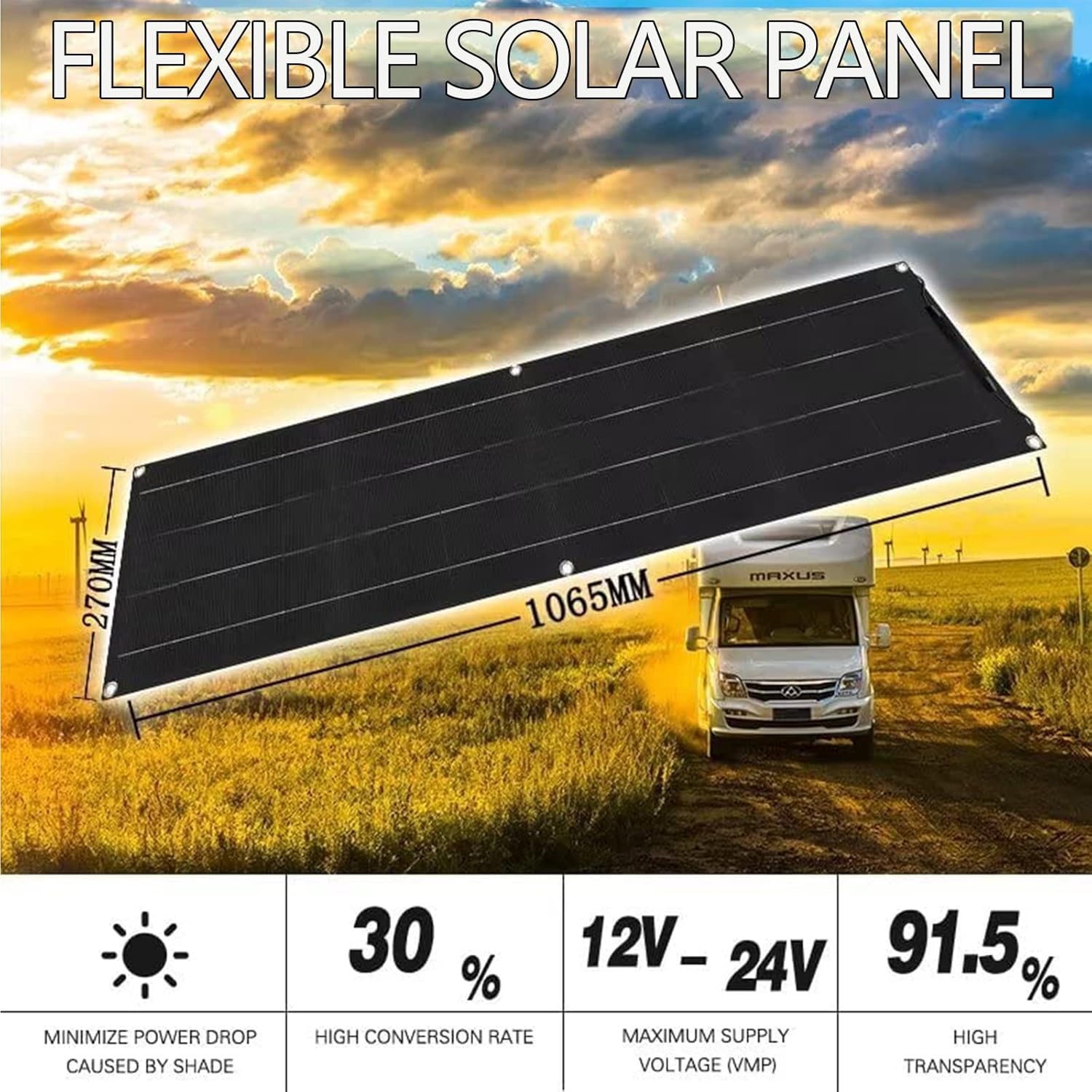 500W Flexible Solar Panel Kit 2x250W with 40A Controller