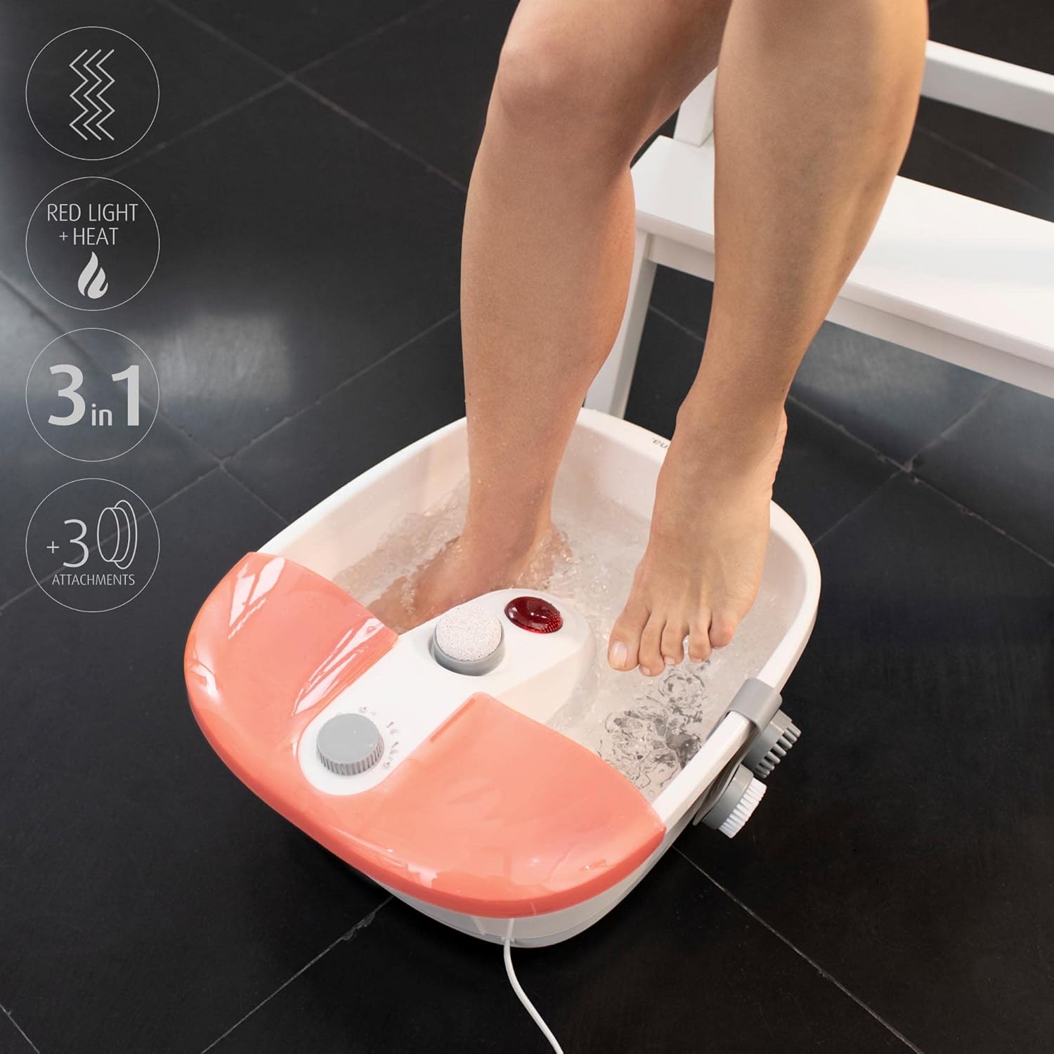 Foot Spa Bath Massager Heat Bubble Vibration Pedicure Tub