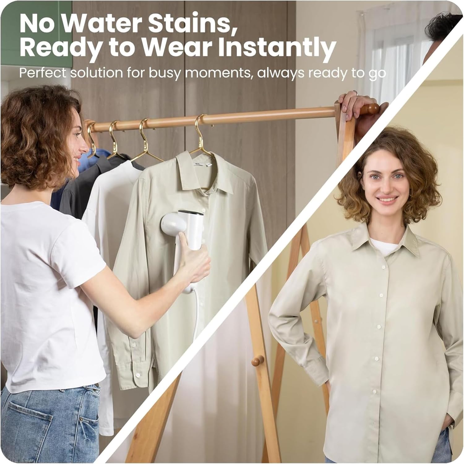 2 in 1 Vacuum Clothes Steamer Portable Garment Steamer Fast Heat