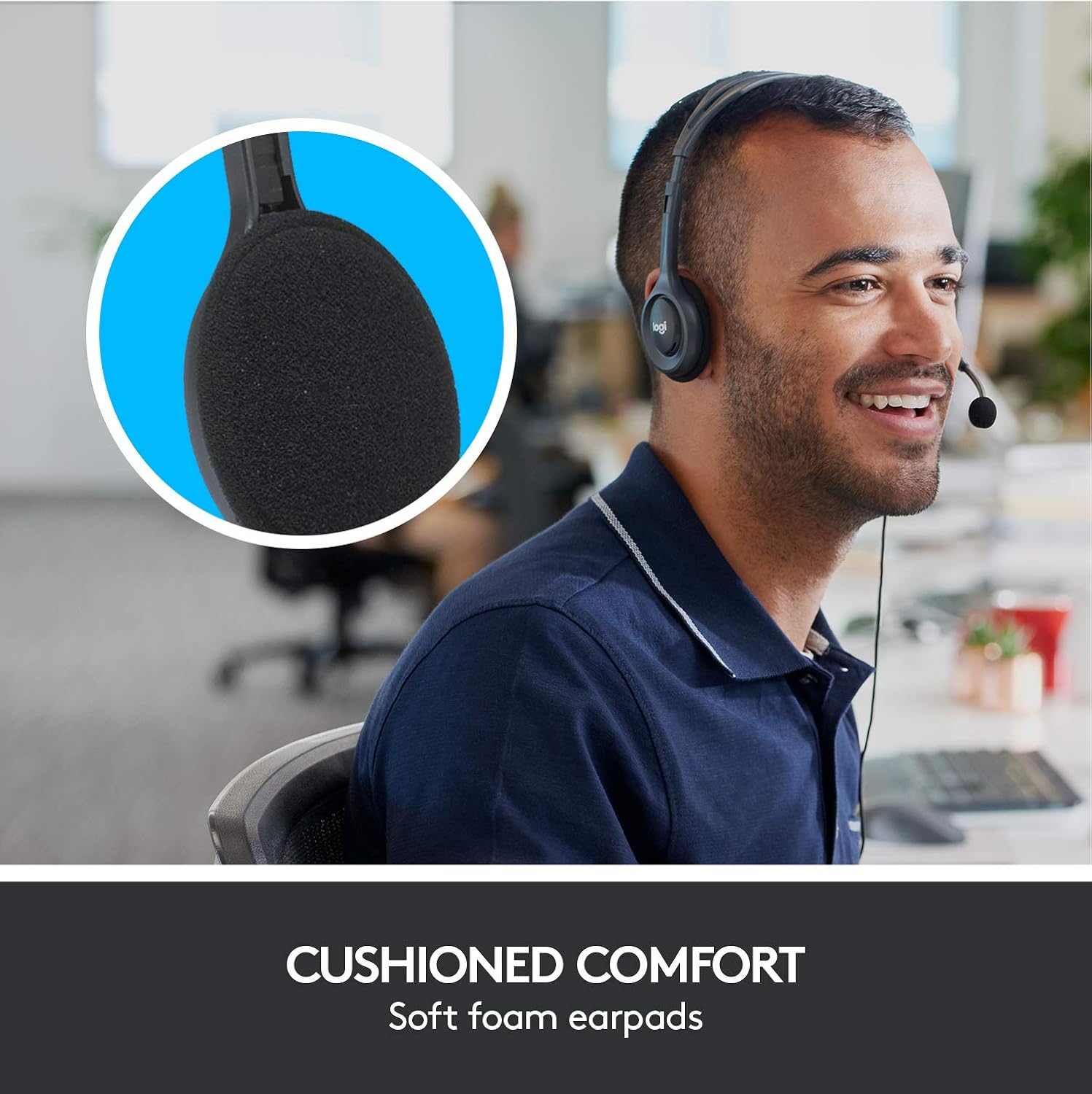 Wired Stereo Headset With Noise Cancelling Mic 3.5mm