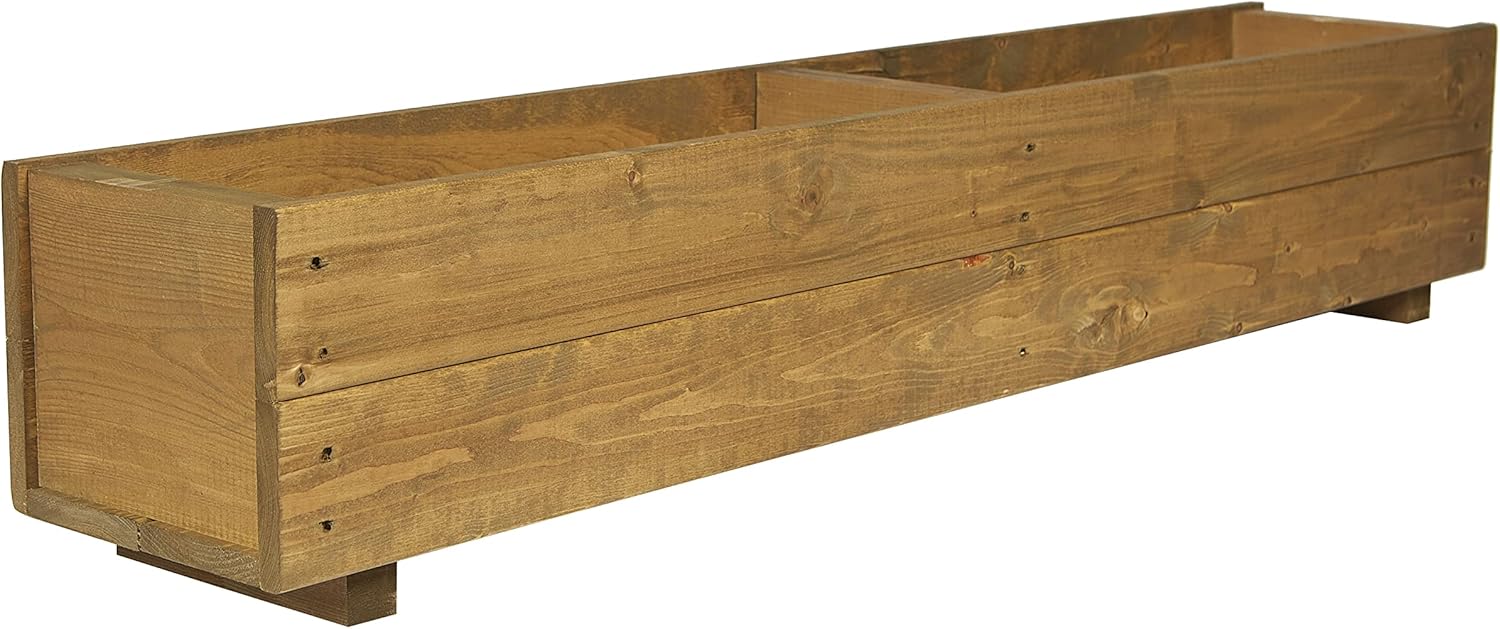 Set of 2 Large Wooden Trough Planters 120cm Garden Boxes