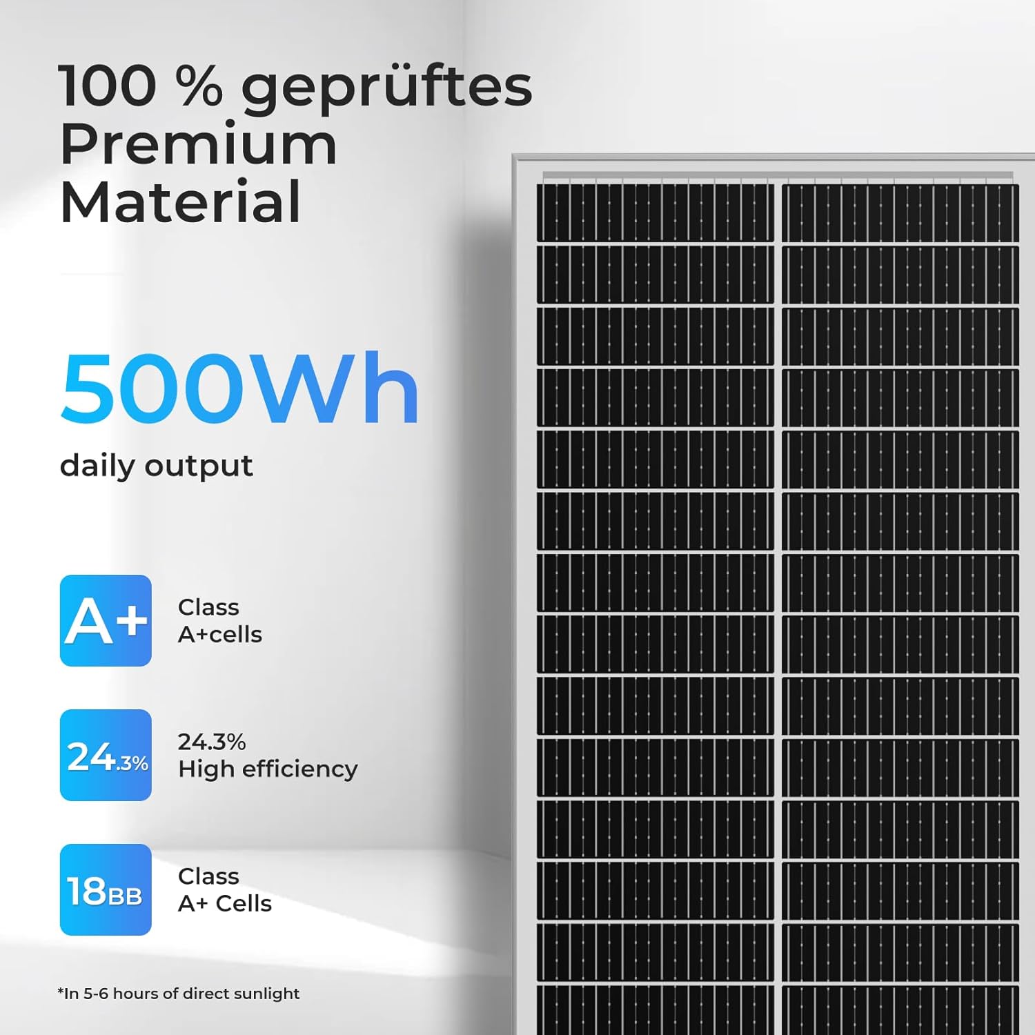 200W N Type Monocrystalline Solar Panel Kit IP68 MC4