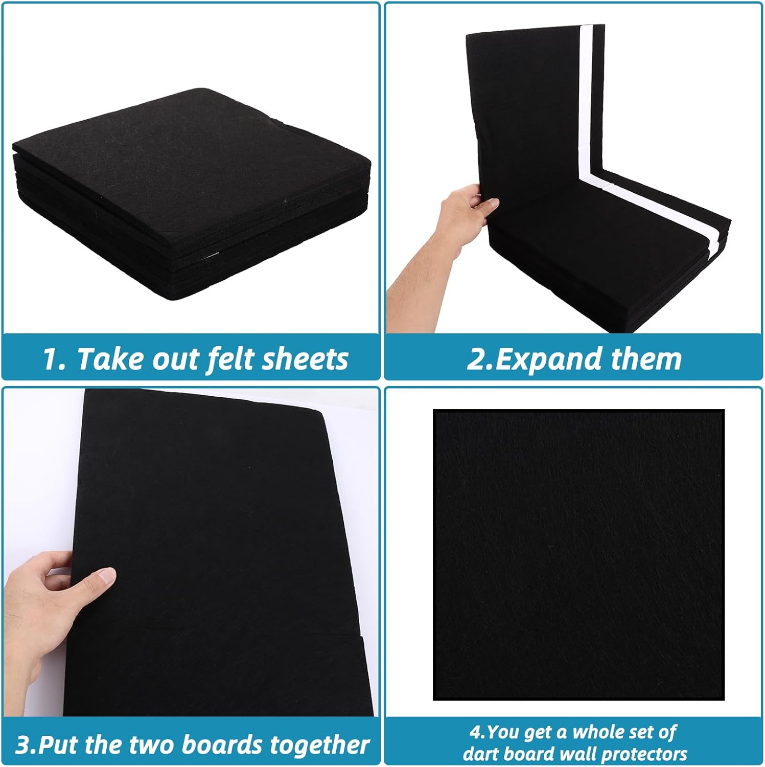 Large Dartboard Wall Protector Felt Self Adhesive 60x90cm Panels