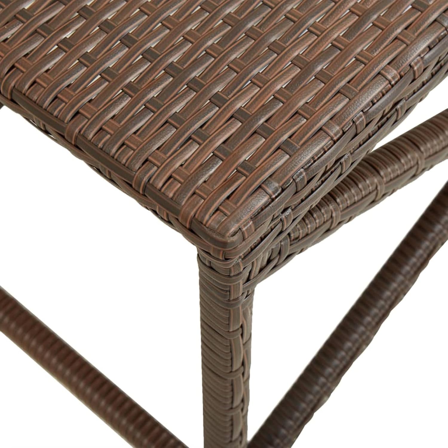 Outdoor Poly Rattan Garden Bench Patio Seat Steel Frame 120cm