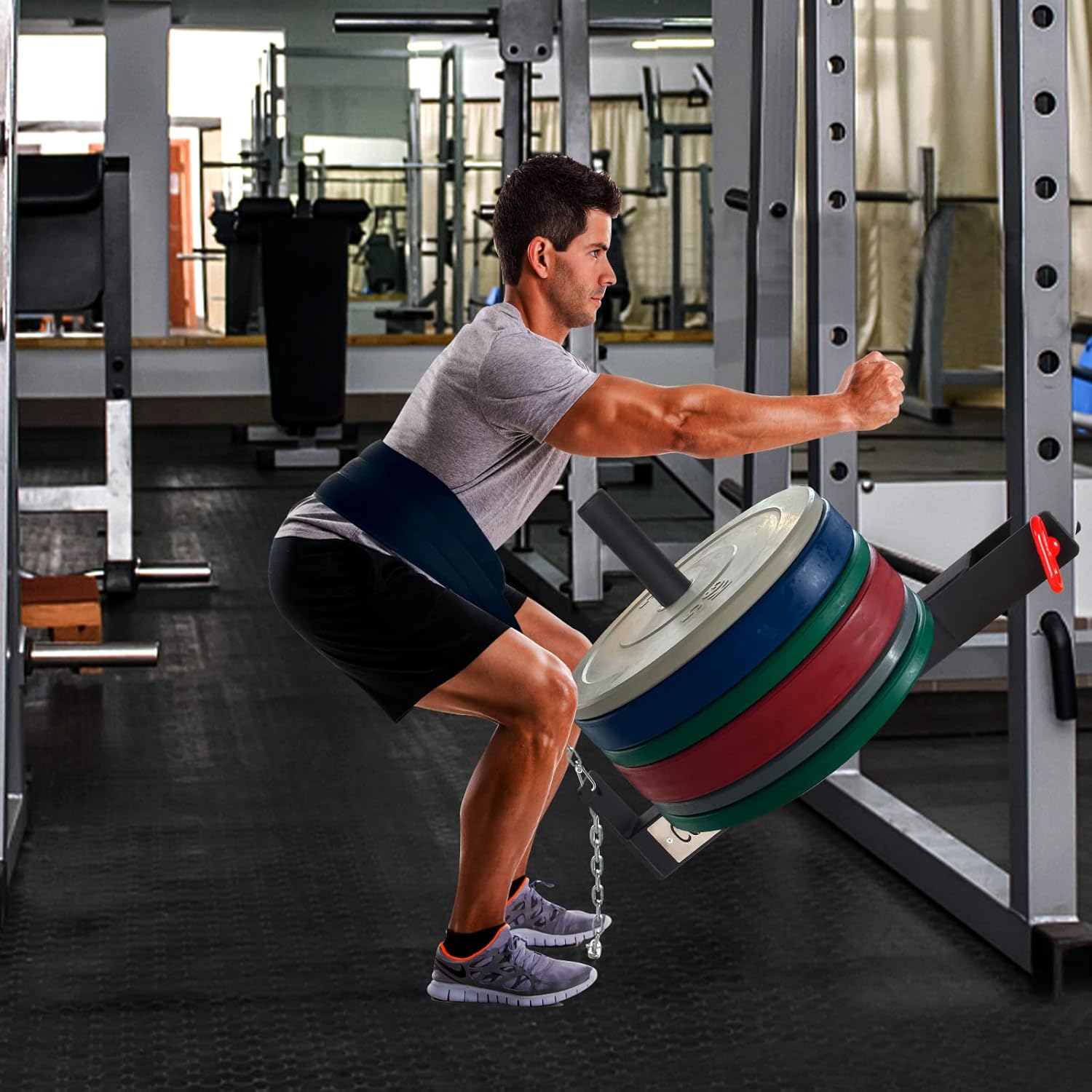 Belt Squat Rack Attachment 14 Inch Post Plate Loaded Trainer
