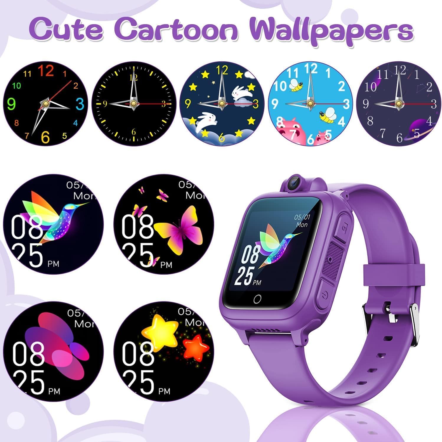 Kids Purple Smart Watch Camera Games Music Toy
