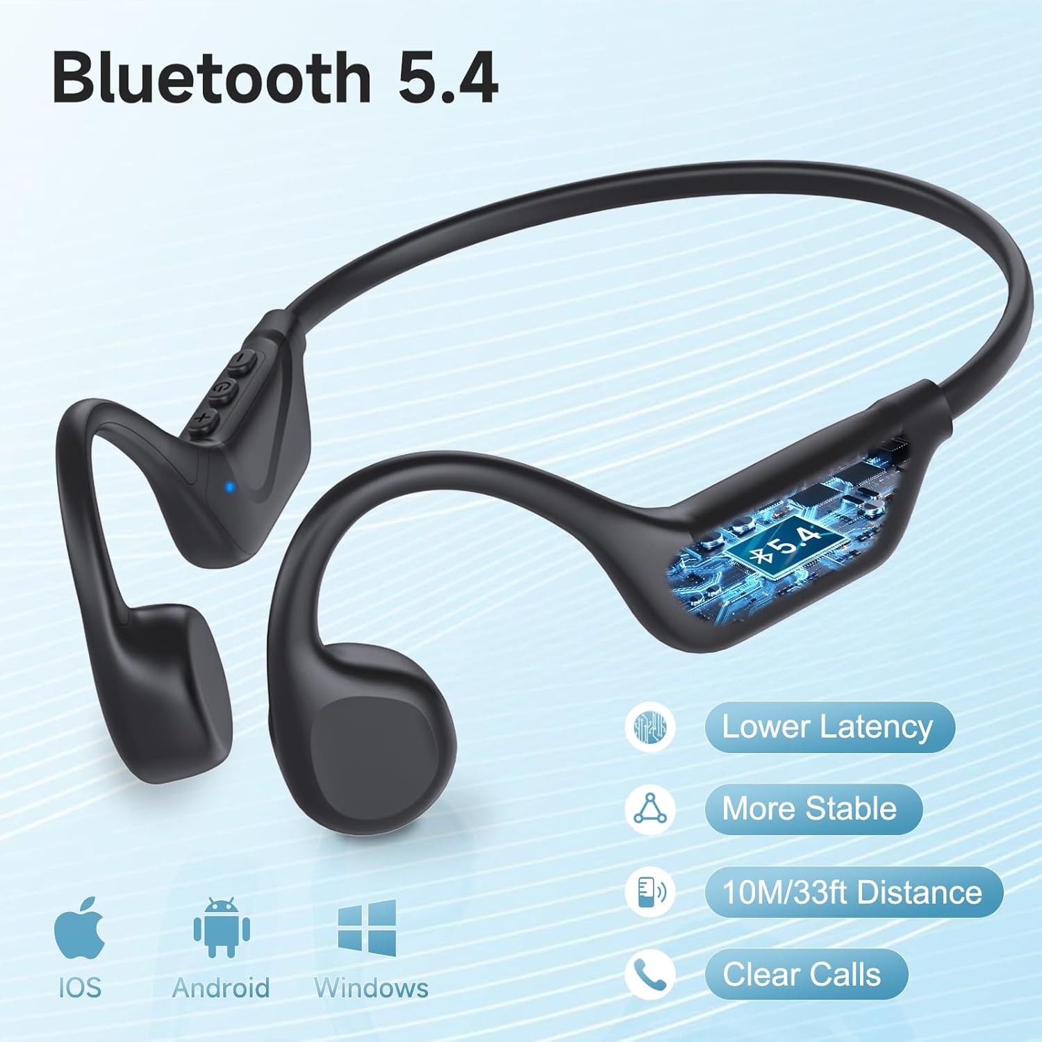 Bone Conduction Bluetooth Headphones Open Ear Sports IPX5 Mic