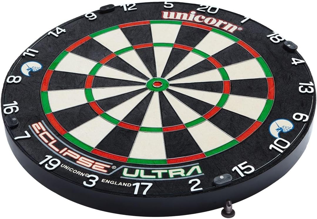 18in Professional Sisal Dartboard Slim Wire Staple Free Ultra Visible