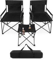 3 Piece Folding Camping Chairs and Table Set Portable