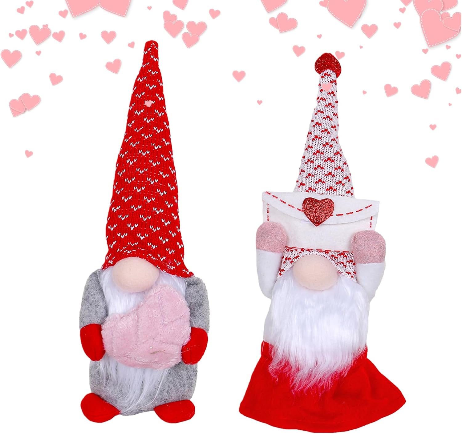 Valentines Gnome Plush Mr Mrs Gonk Tabletop Romantic Decor
