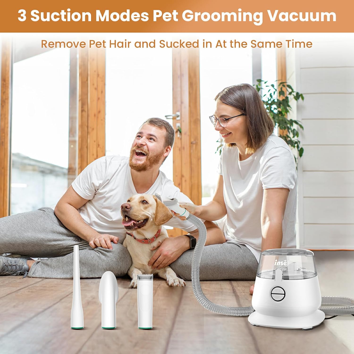 Dog Grooming Vacuum Kit 11 Tool Quiet Trimmer Thick Hair