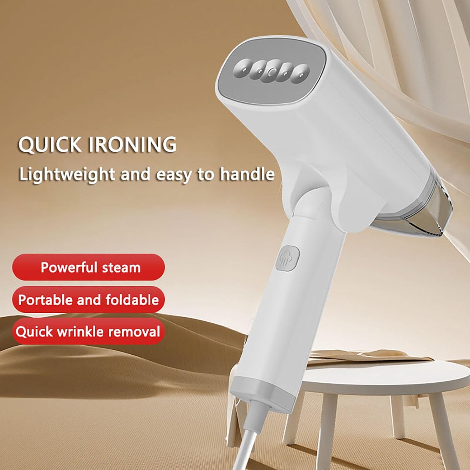 1300W Portable Garment Steamer Foldable Handheld Travel Iron