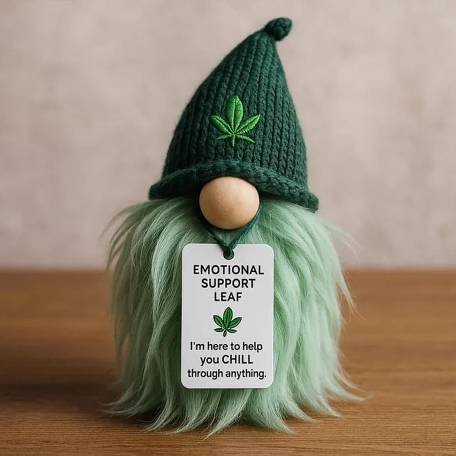 Mini Funny Gnome Emotional Support Desk Ornament Crochet Gift