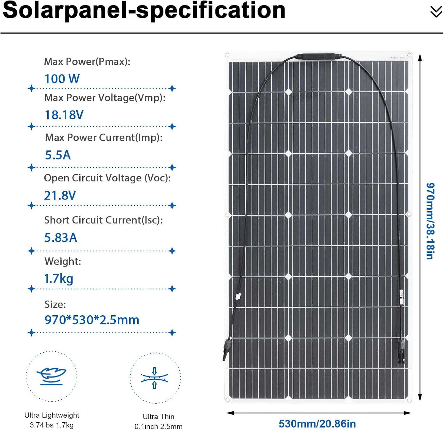 200W Flexible Solar Panel Kit 12V 24V Camping Boat RV