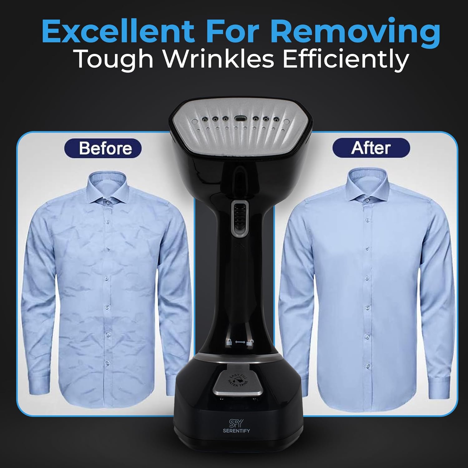 Handheld Garment Steamer 1700W 20s Heat 320ml Tank Portable