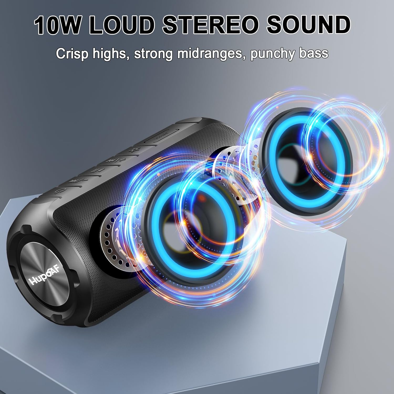 Portable Bluetooth Speaker 3D Stereo Bass RGB Lights IPX7 Waterproof